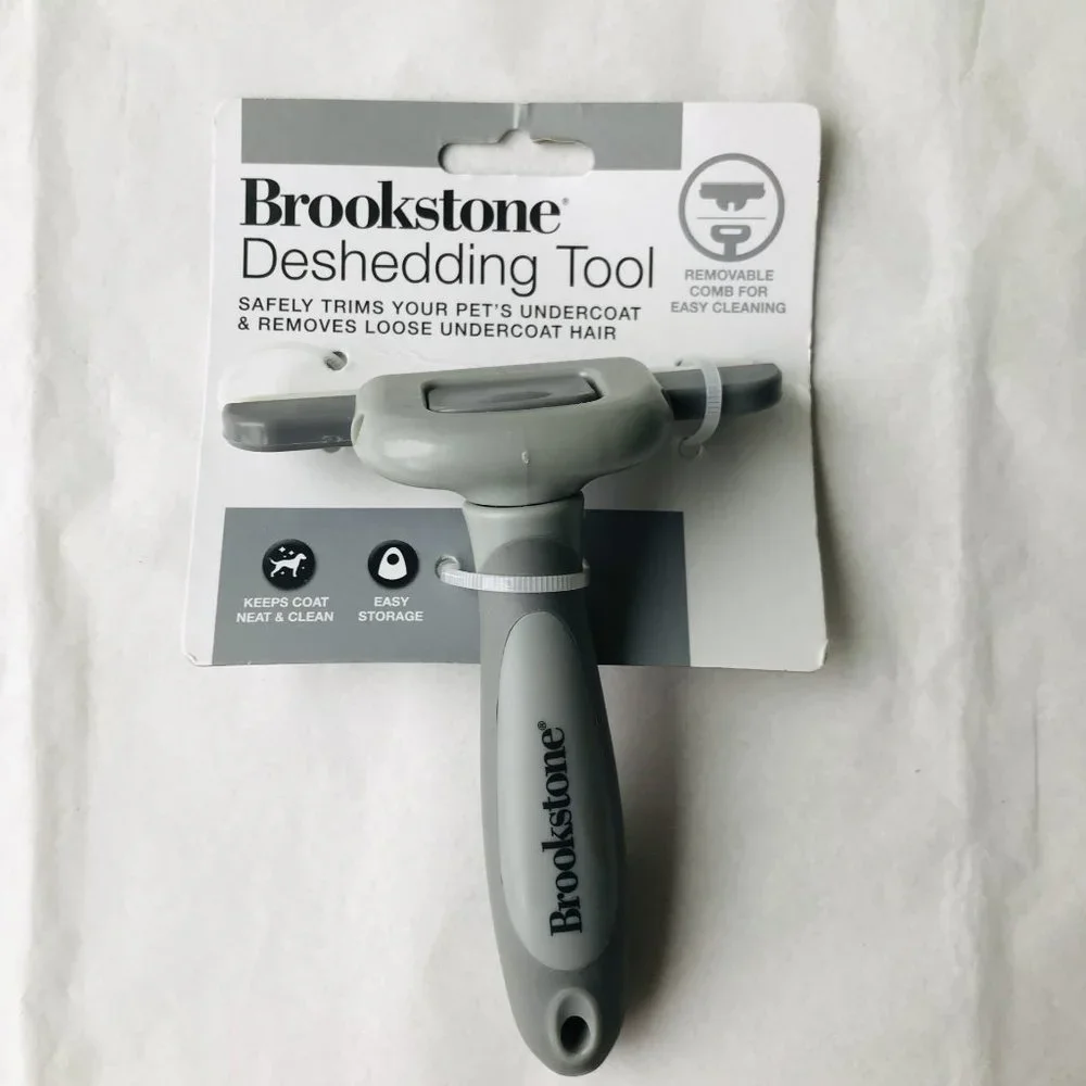 Dog Brookstone Deshedding Tool with Removable Comb for Easy Cleaning - Picture 1 of 2